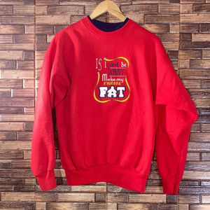 Vintage Womens M&C Energy Sport-wear Red Crew Neck Large Sweater